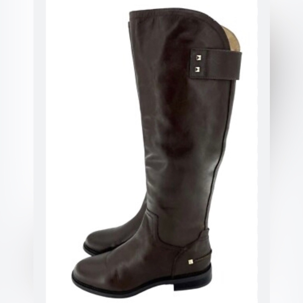 Franco Sarto Henrietta Dark Brown Tall Riding Boots - Classic Knee-High Fashion